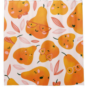 Floral pattern with white orchids, isolated on a d shower curtain