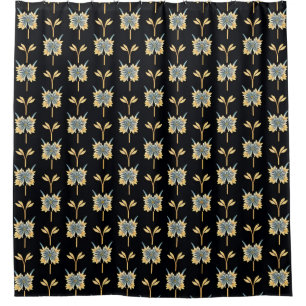 Floral Pattern With Yellow Flowers Shower Curtain