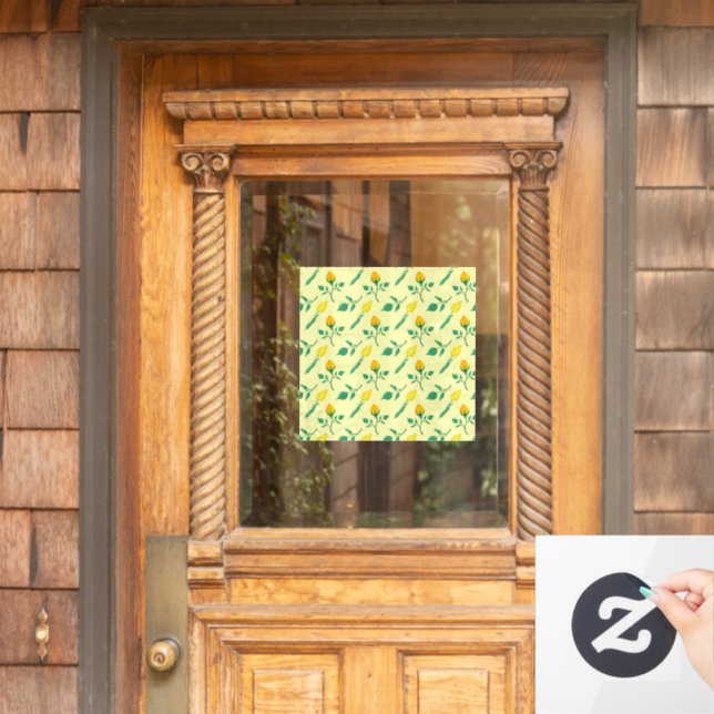 Floral pattern with yellow rose and tulip flowers (Home Door)
