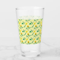 Floral pattern with yellow rose and tulip flowers