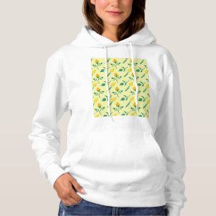 Floral pattern with yellow rose and tulip flowers hoodie