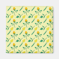 Floral pattern with yellow rose and tulip flowers