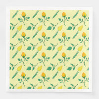 Floral pattern with yellow rose and tulip flowers