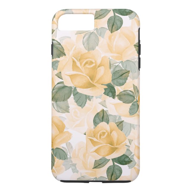 Floral  pattern with yellow roses Case-Mate iPhone case (Back)