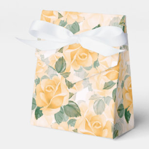 Floral pattern with yellow roses favour box