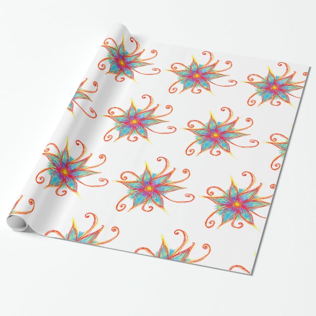 Floral Pattern Wrapping Paper (Unrolled)