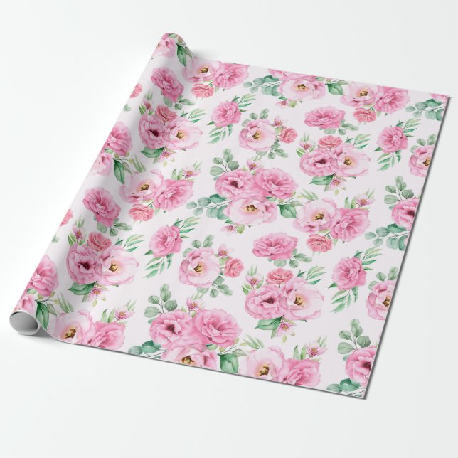 Floral pattern Wrapping Paper (Unrolled)