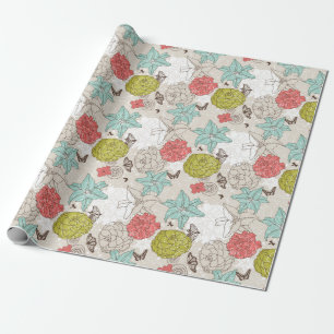 Floral pattern wrapping paper