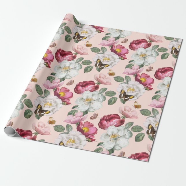 Floral pattern Wrapping Paper (Unrolled)