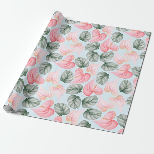Floral pattern Wrapping Paper (Unrolled)