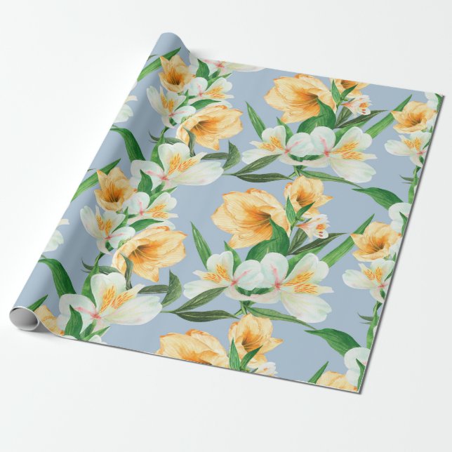Floral pattern wrapping paper (Unrolled)