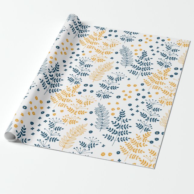 Floral pattern wrapping paper (Unrolled)