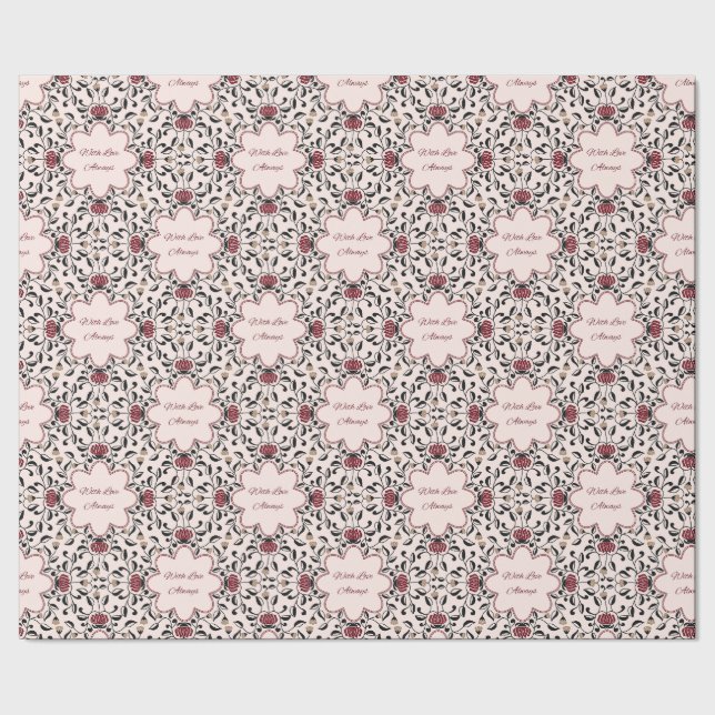 Floral Pattern Wrapping Paper With Love Always (Seam)