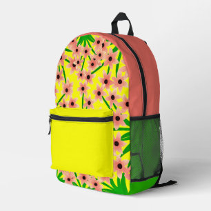 Floral patterned printed backpack