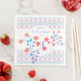 Floral Patterned With Typography For A Special Day Napkin