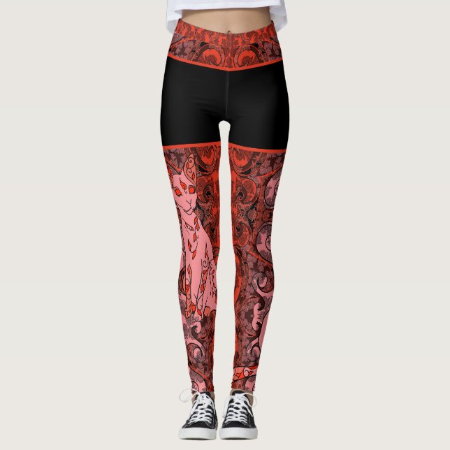 Floral Patterns & Cat Leggings (Front)
