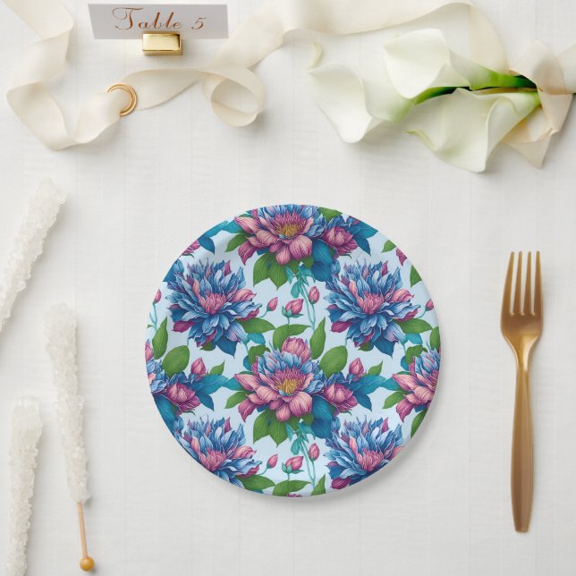 Floral Patterns: Dahlia Magic - Paper Plate (Wedding)