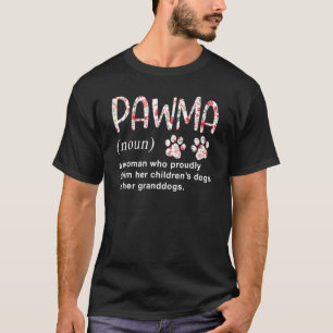 Floral Pawma Noun Definition Mama Grandma Dog T-Shirt