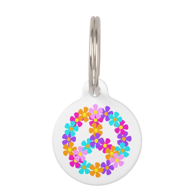 Floral Peace Pet Tag (Front)