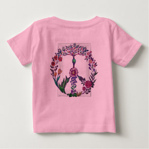 Floral peace sign simple modern pink flower power baby T-Shirt