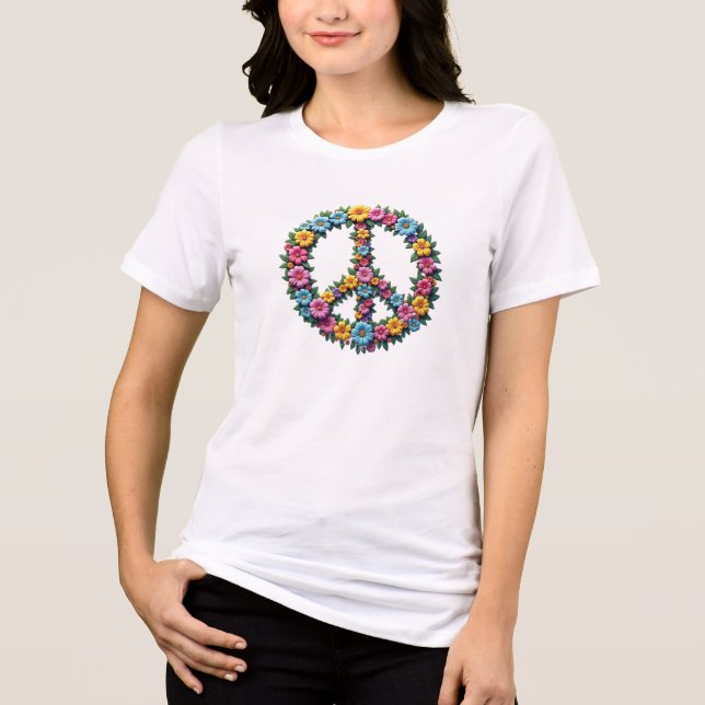 Floral Peace Sign Tri-blend Tee (Front)