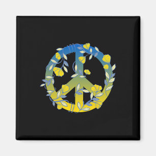 Floral Peace Sign Ukraine Magnet