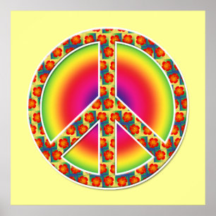 Floral Peace symbol Poster