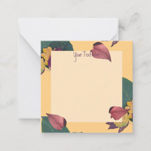 Floral Peach and green leaves  Card
