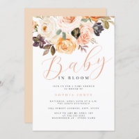 Floral Peach Baby in Bloom Baby Shower  