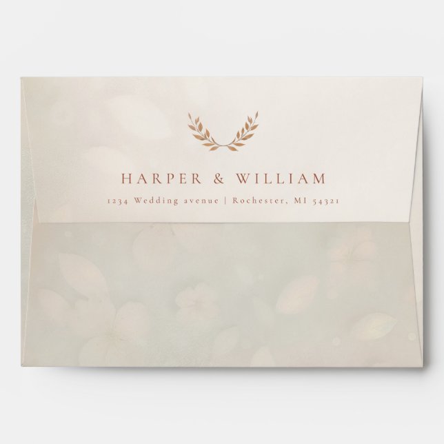 Floral peach blush Envelope (Back (Top Flap))