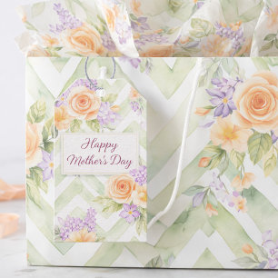 Floral Peach Lavender Sage Happy Mother's Day Gift Tags