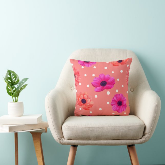 Floral Peach Pillow (Chair)