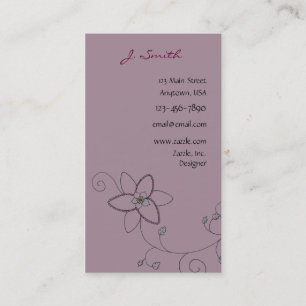 Floral Peacock Business Cards