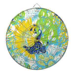 floral peacock dartboard