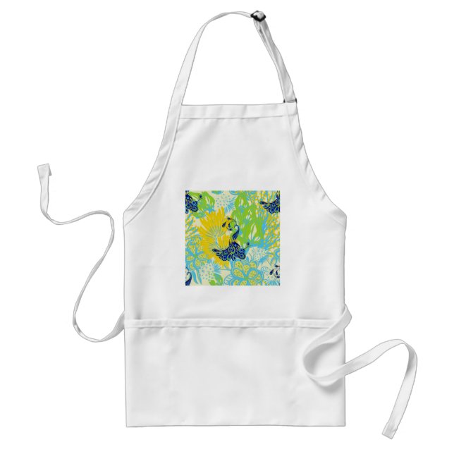floral peacock standard apron (Front)