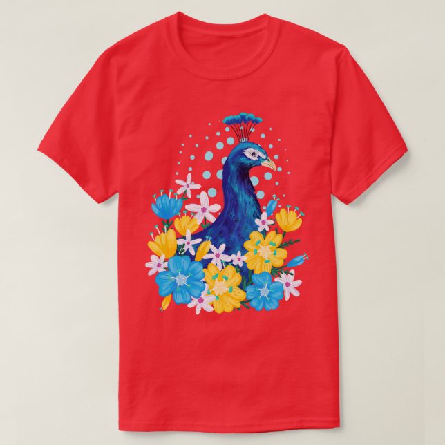 Floral Peacock T-Shirt (Design Front)