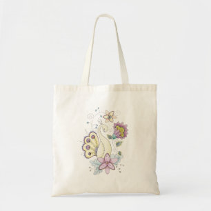 Floral Peacock Tote Bag