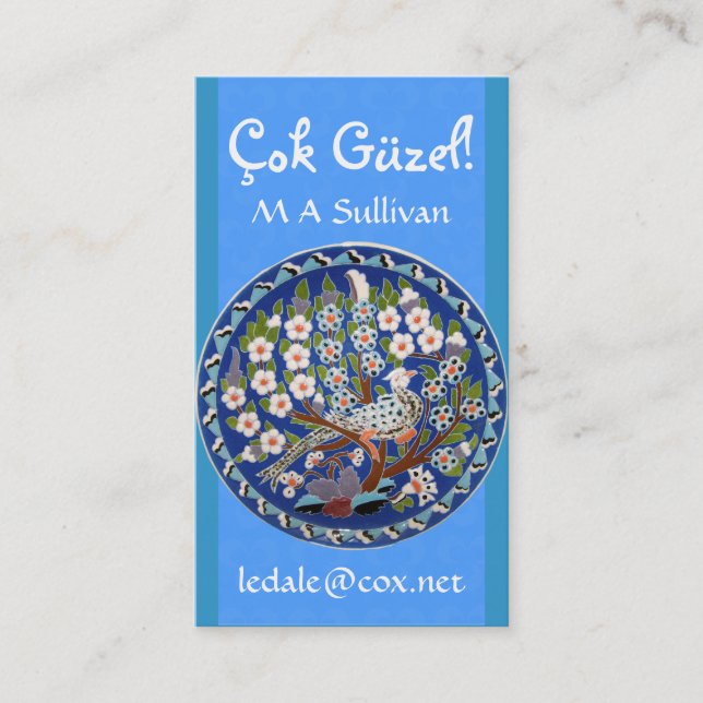 Floral Peafowl Business Card (Front)