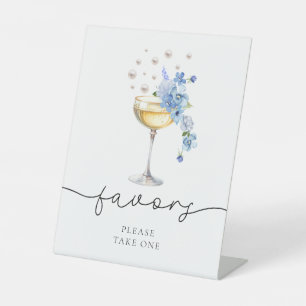 Floral Pearls & Prosecco Bridal Shower Favours Pedestal Sign