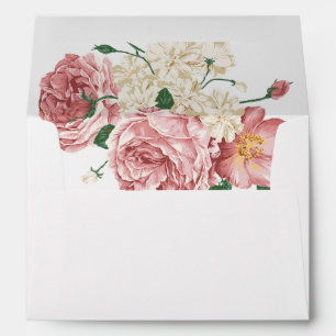 Floral Peonies and Roses 5x7 Invitation Envelope