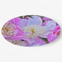 FLORAL/PEONIES PAPER PLATES