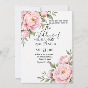 Floral Peony Wedding Invitation