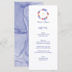 Floral Peony Wreath Baptism Christening Menu