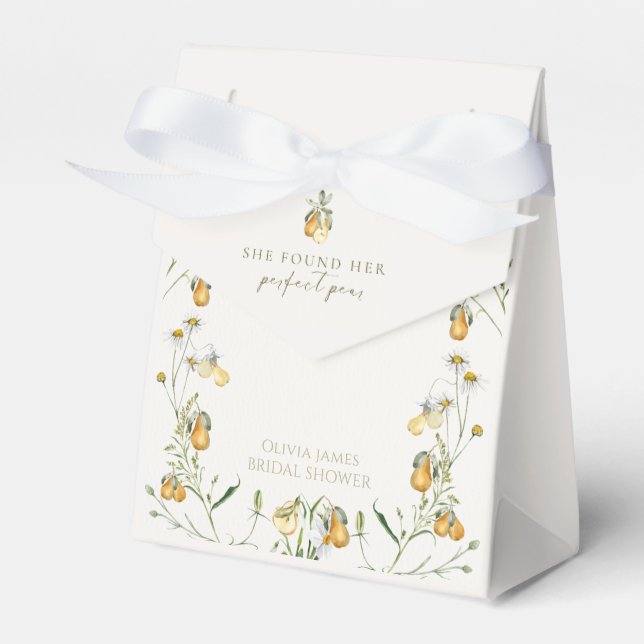 Floral perfect pear bridal shower favour box (Front Side)