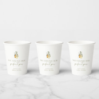 Floral perfect pear bridal shower paper cups