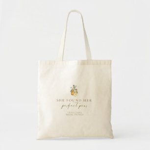 Floral perfect pear bridal shower tote bag