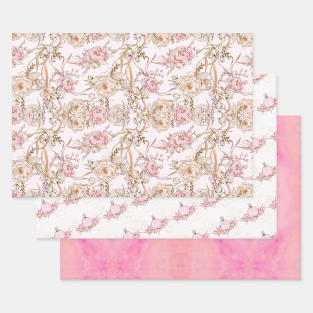 Floral Perfumes Pattern Wrapping Paper Sheet (Set)