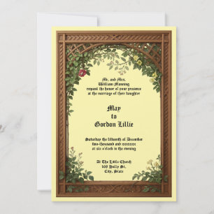 Floral Pergola Frame Wedding Invitation