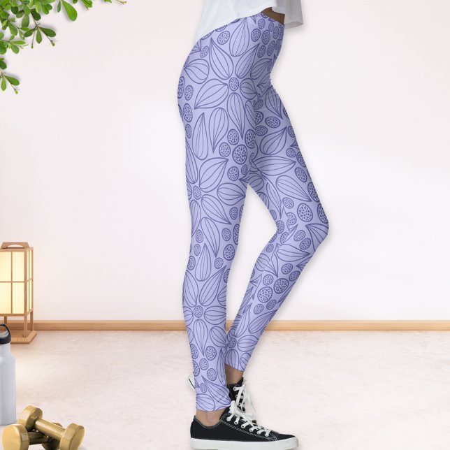 Floral Periwinkle Blue Purple Leggings (Creator Uploaded)