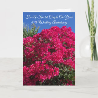 Floral Personalised 45th Wedding Anniversary Card
